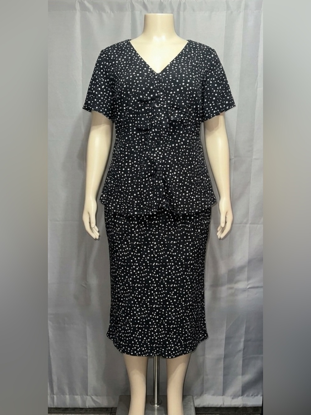 KSL Vintage Polka Dot Two-Piece Set skirt & Blouse